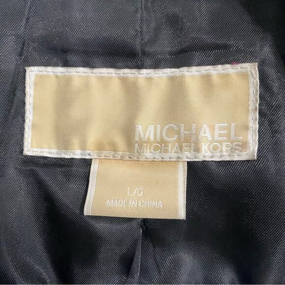 Michael Kors Full Zip Short 100% Leather Black Moto Jacket Women’s Size Large - Picture 3 of 11